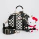 Arnold Palmer X Hello Kitty Monogram Crossbody Bag w/ Shoulder Strap Webbing Strap Travel Bag Women Girls Ladies Bag Black & White