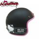 Hello Kitty Motorcycle 3/4 Helmet RETRO Ribbon Black Sanrio