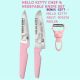 Hello Kitty Stainless Steel Chef Knife & Fruit / Vegetable Knife Set with Peeler BONUS GIFT Kitchen Ware Ribbon Pink