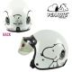 Snoopy Motorcycle Open-Face Helmet With Face Shield 3/4 Motorcycle Helmet Retro White For Bike Cruiser Chopper Moped Scooter
