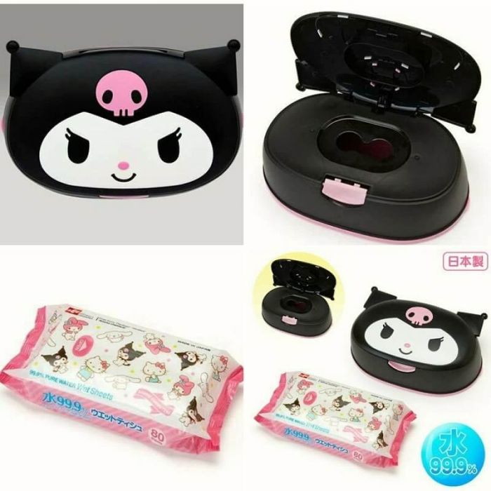Details about   Sanrio Genuine Kuromi Face type case& Wet tissue Set Cute Lovely Very Rare F/S 