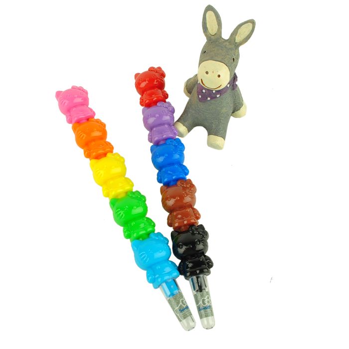 Hello Kitty Rainbow Crayon Multi-color Pencil With Interchangeable Nib 2  Pcs Set Inspired by You.