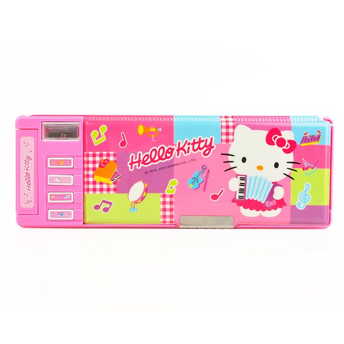 Hello Kitty 2-Sides Multi Pencil Case Pencil Sharpener In One Pink Music  Sanrio Inspired by You.