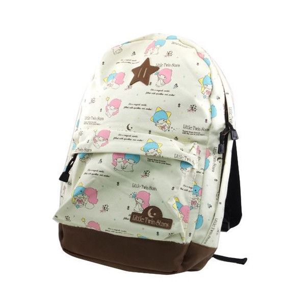 Little Twin Stars Printed Canvas Backpack Rucksack School Bag Zip 