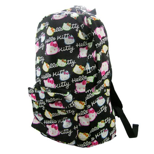 Girls SCHOOL BAG Black Hello Kitty Print Bow Rucksack Backpack BNWT 