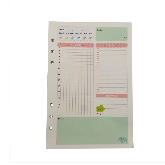 A5/A6 Daily Colourful Planner 45 Sheets Diary Insert Refill Schedule Organiser 