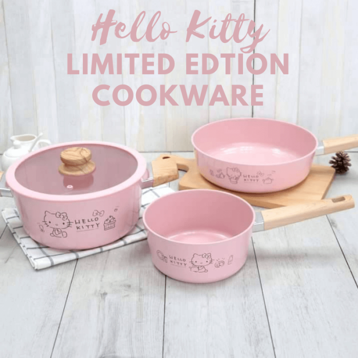 Hello Kitty BABY PINK Cookware Made in Taiwan Single's Pot Saucepan  Saucepot Non-Slip Soup Pot w/ Hello Kitty Apron Bonus Gift Mother's Gift  Inspired by You.