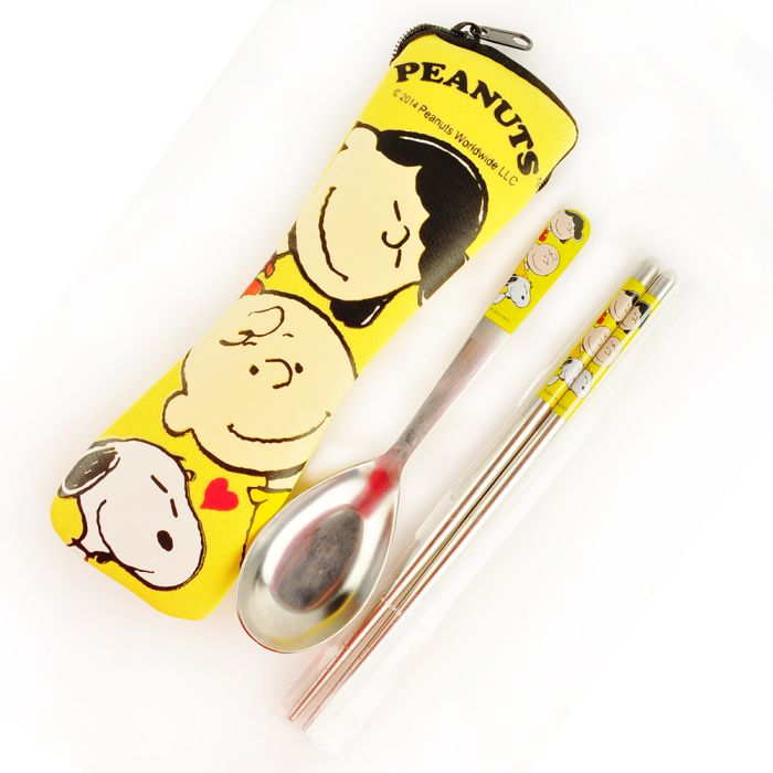 Snoopy Portable Bento Cutlery Set Spoon Chopsticks with Case for C