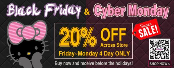 Are You Ready? A Cute SHop's Once & Only Annual Black Friday & Cyber Monday Sale Is Coming 20% OFF Across Store on Nov. 27~30 ONLY!