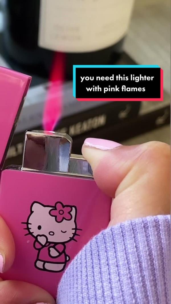 @heartdefensor unboxing my new Hello Kitty lighter with pink flames  #tiktokmade...